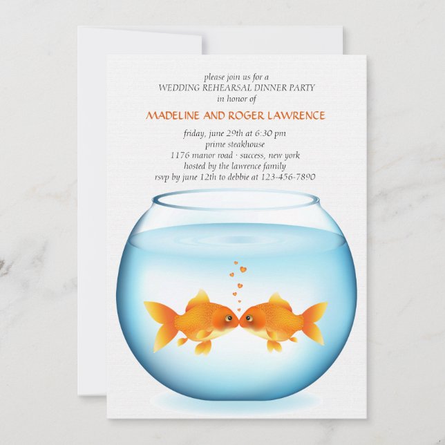 Invitation à la répétition Mariage du Goldfish Bow (Devant)