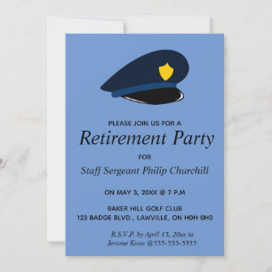 Invitation à la retraite Casquette d'un policier m