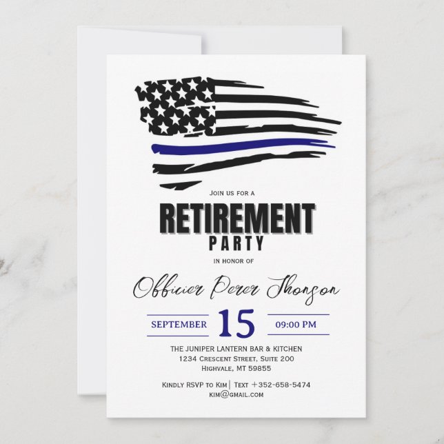 Invitation à la retraite de la police (Devant)
