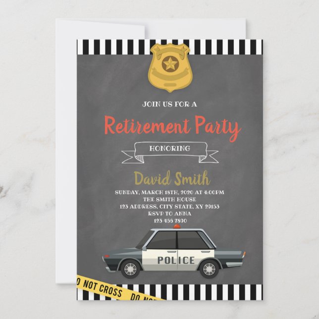 Invitation à la retraite de la police (Devant)