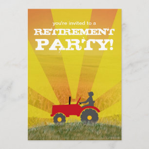 Invitation à la Retraite de Tracteur rouge ou vert