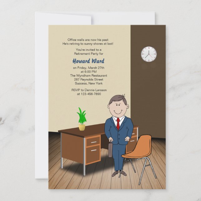 Invitation à la retraite des employés du bureau ou (Devant)