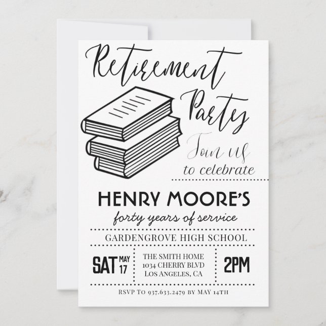 Invitation à la Retraite des enseignants anglais (Devant)