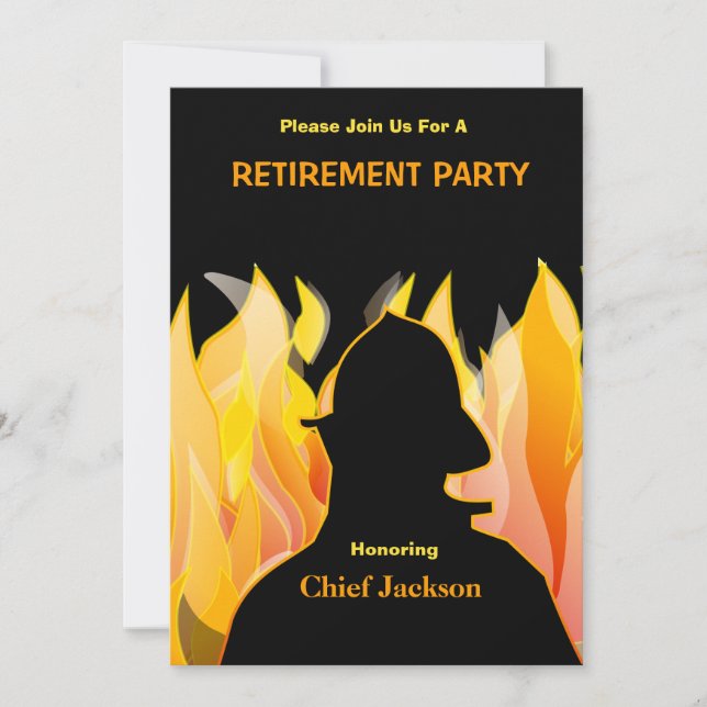 Invitation à la retraite du chef pompier/incendie (Devant)