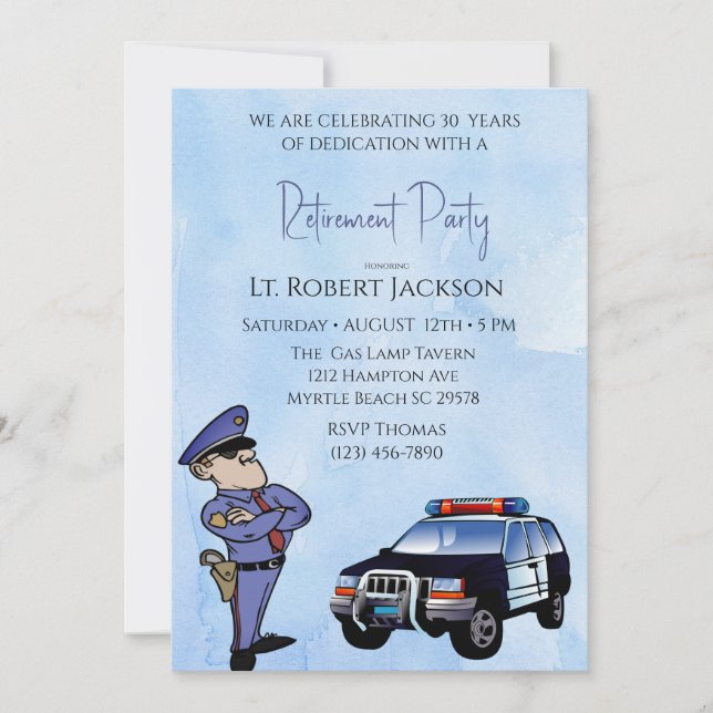 Invitation à la retraite d'un agent de police (Devant)