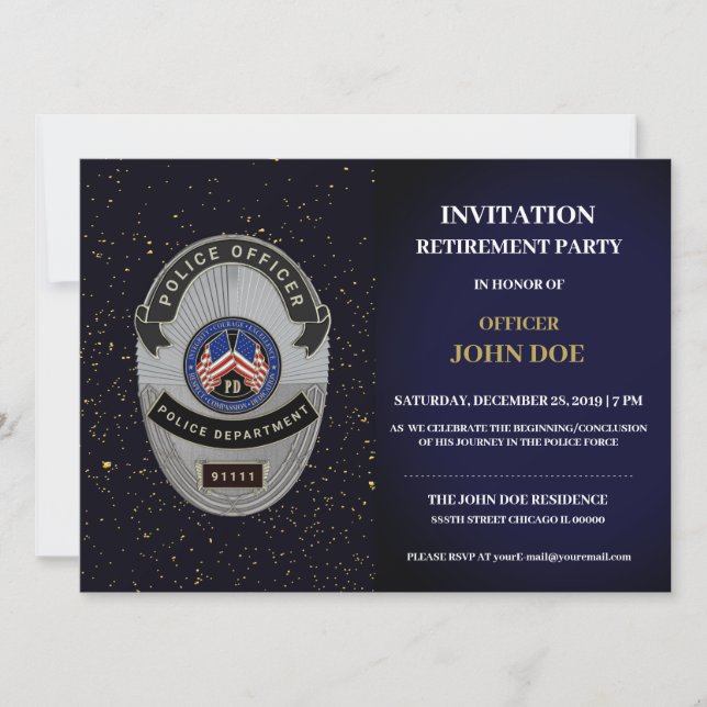 Invitation à la retraite d'un agent de police (Devant)