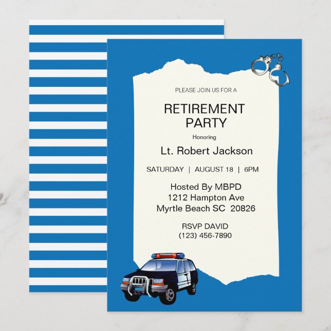 Invitation à la retraite d'un agent de police de V (Devant / Derrière)