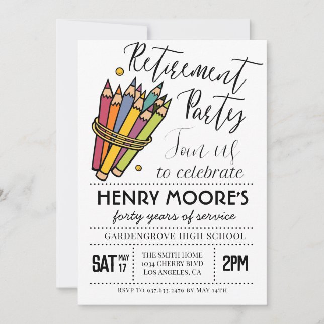 Invitation à la retraite d'un enseignant d'art (Devant)