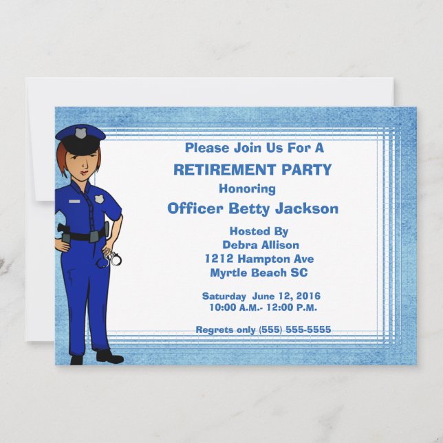 Invitation à la retraite d'un officier de police (Devant)