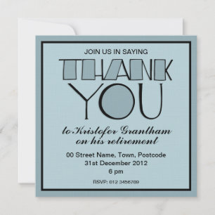 Invitation à la retraite en bleu Merci