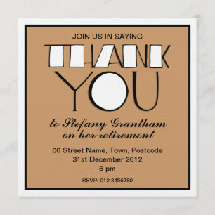 Invitation à la retraite en gros Merci blanc