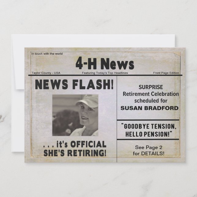 INVITATION À LA RETRAITE (JOURNAL) 4H NEWS (Devant)