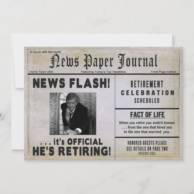 Invitation à la retraite-journalPHOTO/ Personnalis (Devant)