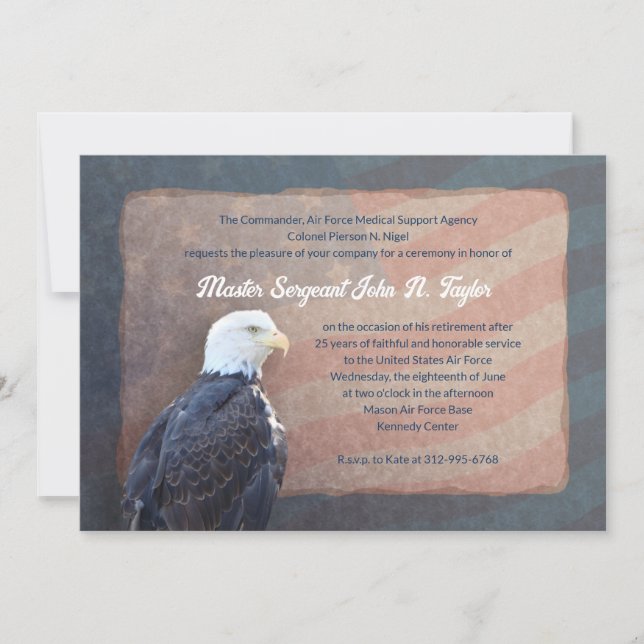 Invitation à la retraite militaire Eagle (Devant)
