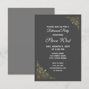 Invitation à la retraite personnalisable filigree