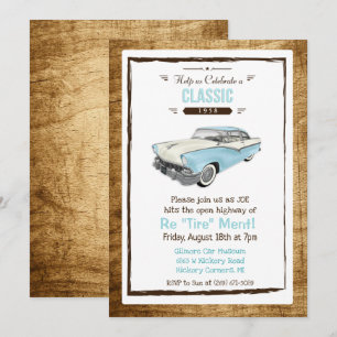 Invitation à la retraite rétro-automobile classiqu