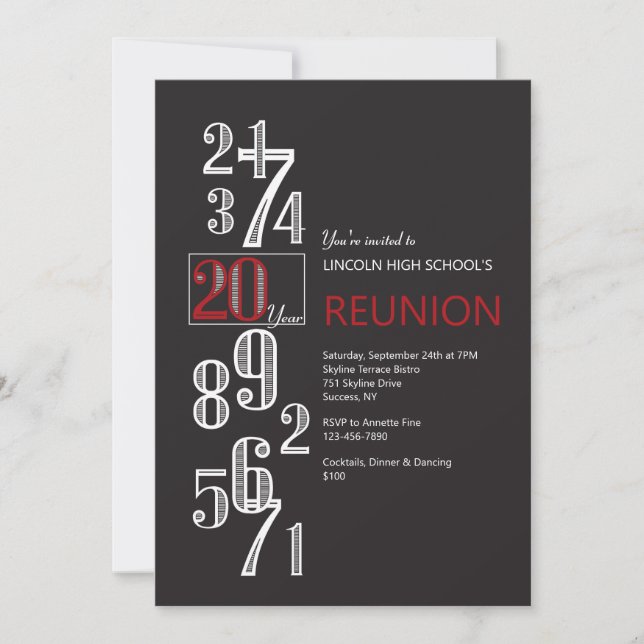 Invitation à la réunion de 20 ans (Devant)