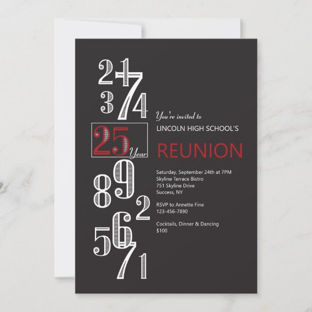 Invitation à la réunion de 25 ans (Devant)
