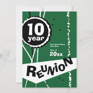Invitation à la réunion de classe 10 ans verte