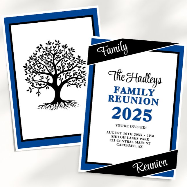 Invitation à la réunion de famille bleue personnal (Créateur téléchargé)