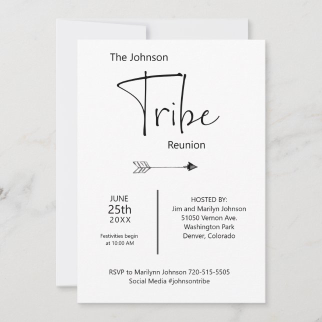 Invitation à la réunion de famille de tribu (Devant)