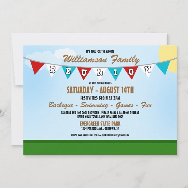 Invitation à la réunion de famille d'été (Devant)