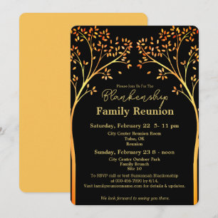 Invitation à la réunion de famille d'oranges d'or