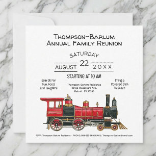 Invitation à la réunion de famille du train rouge