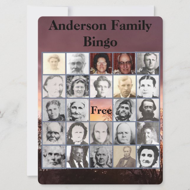 Invitation à la réunion de famille et carte de bin (Devant)