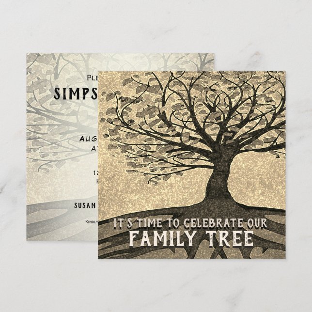 Invitation à la réunion de l'arbre généalogique (Devant / Derrière)