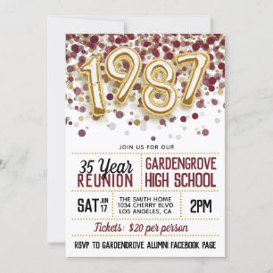 Invitation à la réunion de l'école secondaire en 1