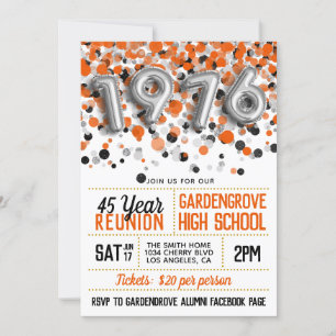 Invitation à la réunion de l'école secondaire en 1