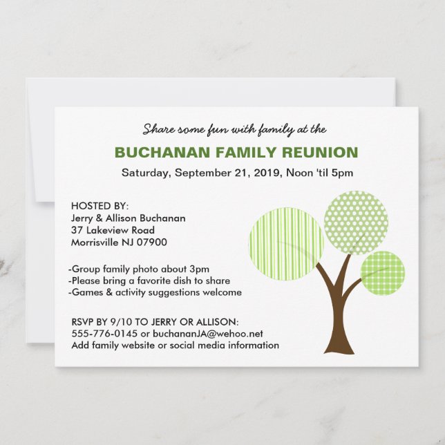 Invitation à la réunion familiale de l'arbre généa (Devant)
