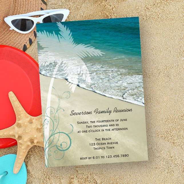 Invitation à la réunion familiale de plage tropica (Créateur téléchargé)