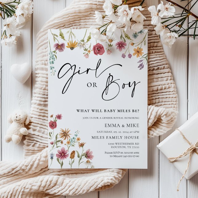 Invitation à la révélation de genre de fille ou de (Créateur téléchargé)
