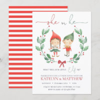 Invitation à la révélation de genre Elf Noël