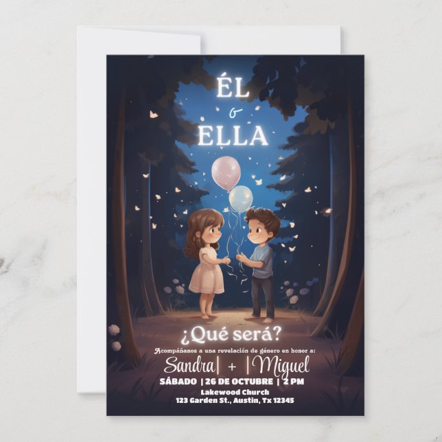 Invitation à la révélation de genre en espagnol Bo (Devant)