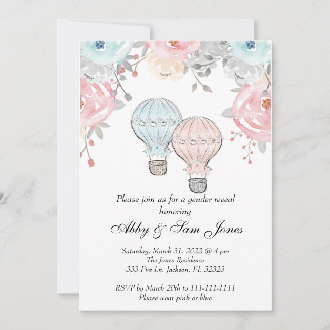 Invitation à la révélation du genre de ballon à ai (Devant)