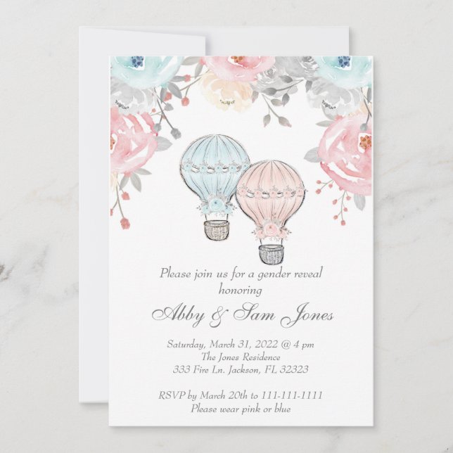 Invitation à la révélation du genre de ballon à ai (Devant)