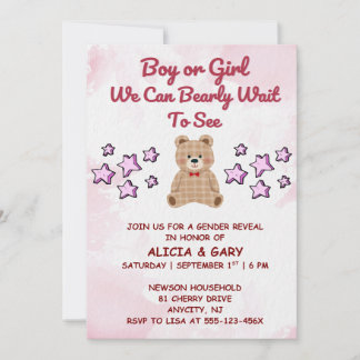Invitation à la révélation du sexe de bébé avec un