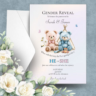 Invitation à la révélation du sexe du bébé avec un