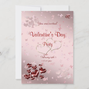 Invitation à la Saint Valentin au coeur rouge
