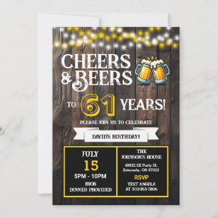 Invitation À la santé et bières pour 61 ans d'anniversaire de