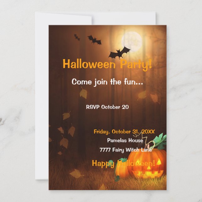 Invitation à la scène d'Halloween (Devant)