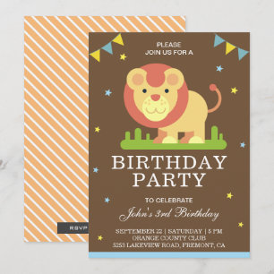 Invitation à la soirée Anniversaire de enfant Cute