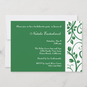 Invitation à la soirée Bachelorette Green Floral V