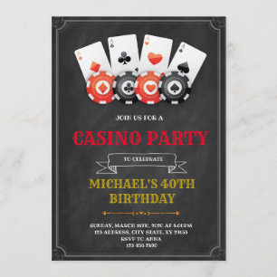 Invitation à la soirée casino de Game night
