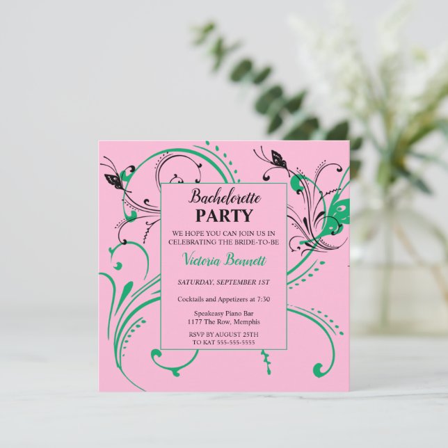 Invitation à la soirée chic de bachelorette (Debout devant)