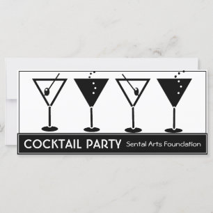 Invitation à la soirée Cocktail noir et blanc