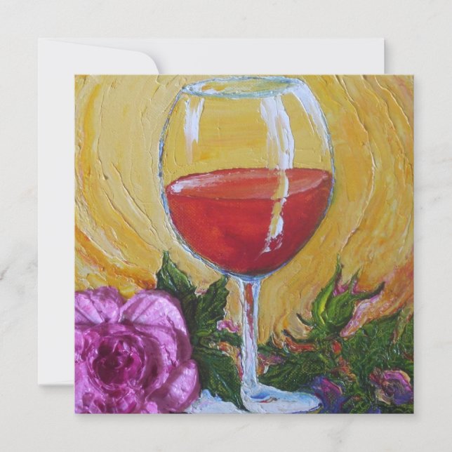 Invitation à la soirée cocktail Verre et Rose (Devant)